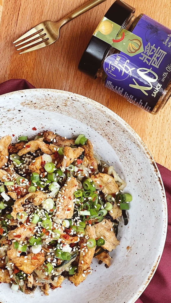 Ah Nui XO Sauce Zucchini Noodles with Soy Curls Recipe