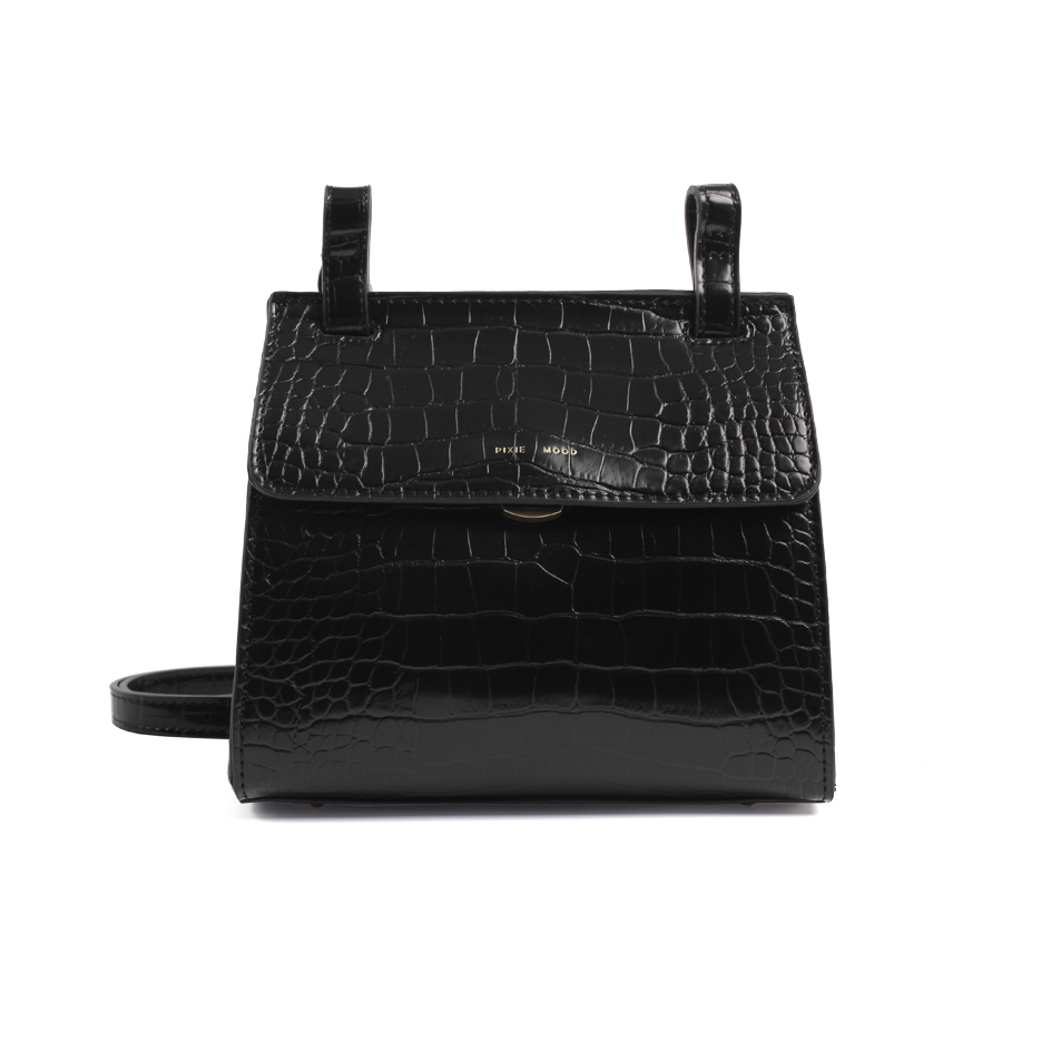 Christy Crossbody - Black Mock Croc - Friend & Faux