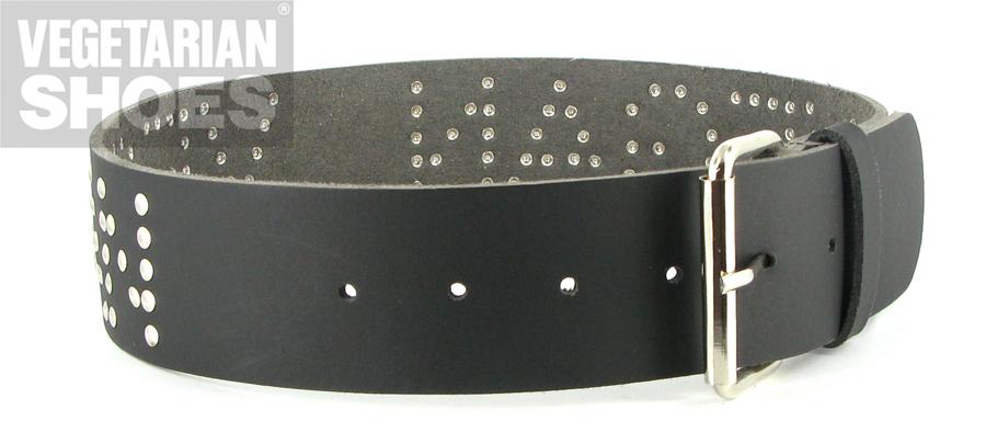 'Vegan' Studded Black Belt - Friend & Faux