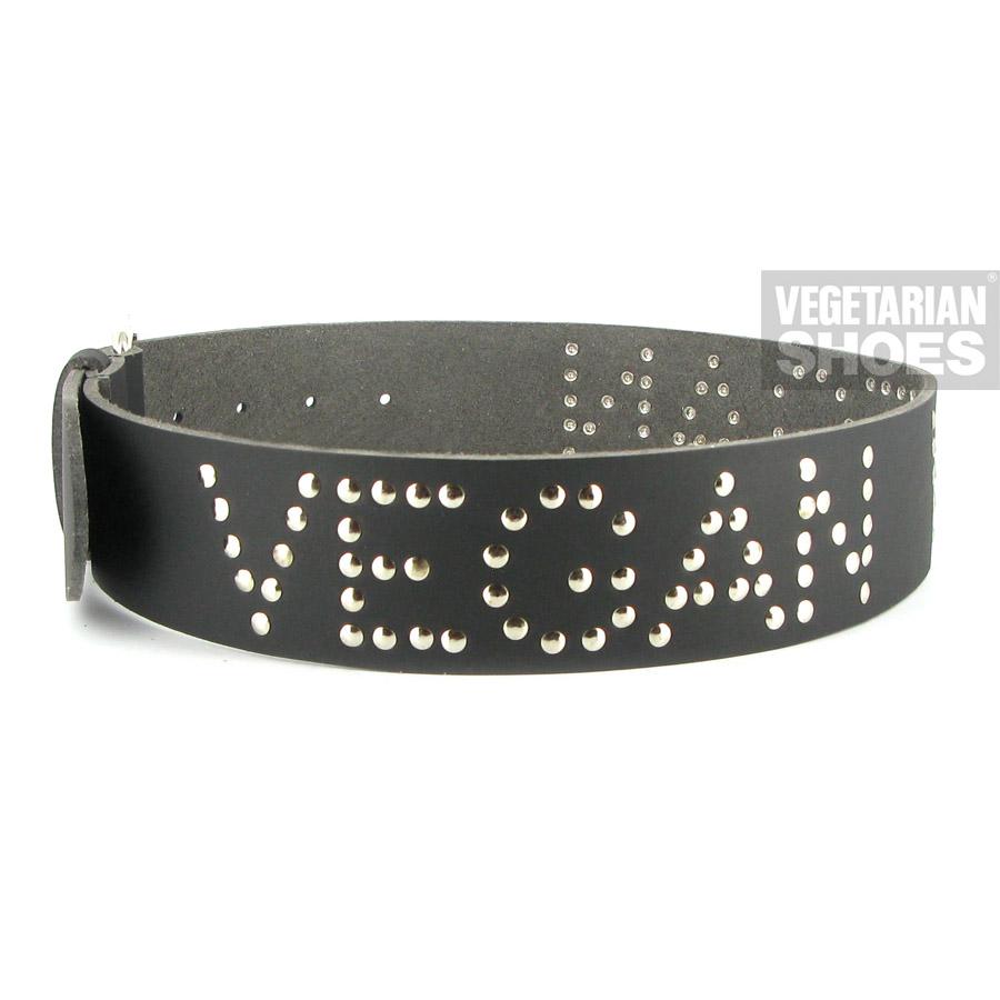 'Vegan' Studded Black Belt - Friend & Faux